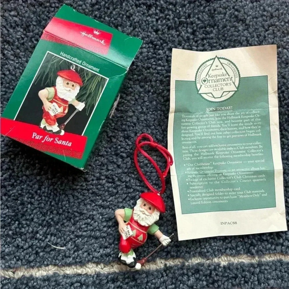 Hallmark “Par For Santa” Keepsake Christmas Ornament Golfer 1988 Golf Grandpa - Picture 5 of 9